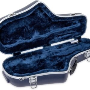 Crossrock CRA862ASBL ABS Alto Saxophone Hard Case with Removable Shoulder Strap, Accessory Pocket, Locking Latch (Blue)