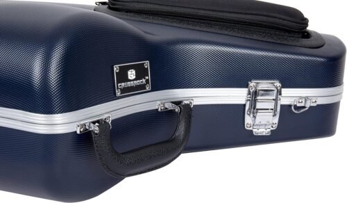 Crossrock CRA862ASBL ABS Alto Saxophone Hard Case with Removable Shoulder Strap, Accessory Pocket, Locking Latch (Blue)