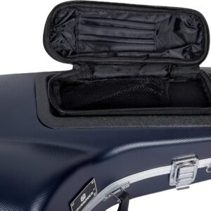 Crossrock CRA862ASBL ABS Alto Saxophone Hard Case with Removable Shoulder Strap, Accessory Pocket, Locking Latch (Blue)