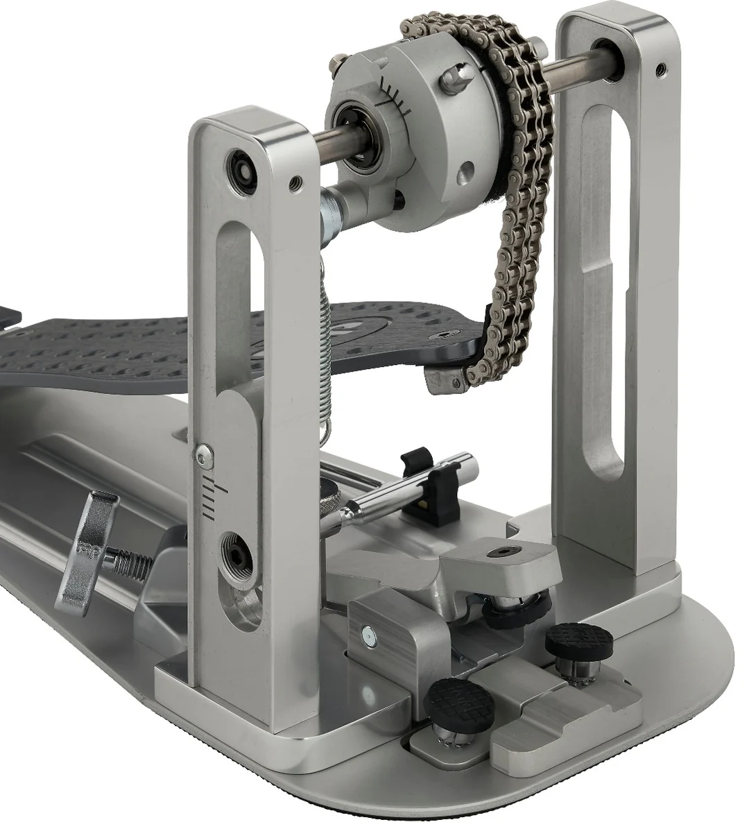 dwcpmcdgr_alt2.webp DW MFG Series Machined Chain Drive Single Pedal w/ Bag, Gray Edition