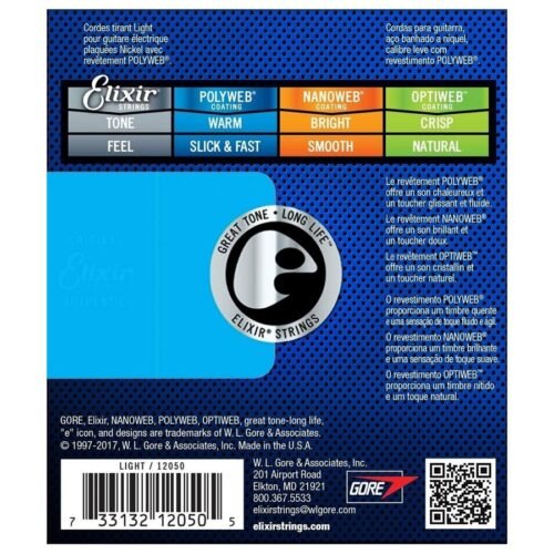 Elixir Strings 12050 Polyweb Electric Guitar Strings - 010-046 Light