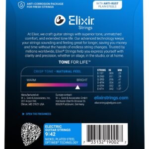 Elixir Strings 19002 Electric Guitar With Optiweb Coating, Super Light (.009-.042) Elixir Strings 19002 Electric Guitar With Optiweb Coating, Super Light (.009-.042)