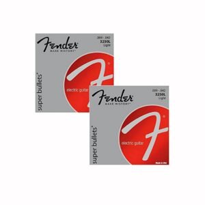 Fender 3250L Super Bullets Nickel Plated Steel Bullet End Electric Guitar Strings - Light (Pack of 2)