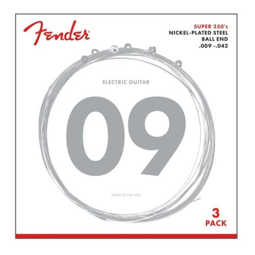Fender Electric Guitar String Super 250 Nickel Plated .009-.042 250L -3 pack 730250309 Fender Electric Guitar String Super 250 Nickel Plated .009-.042 250L -3 pack 730250309