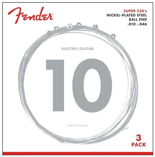 Fender Electric Guitar String Super 250 Nickel Plated .010-.046 250R -3 pack 730250310