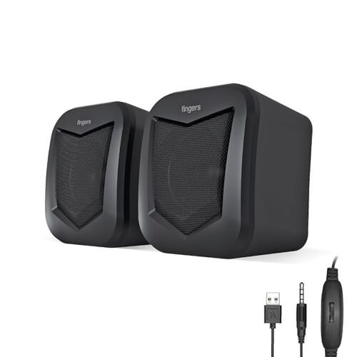 FINGERS DeskSound 2.0 USB Powered Multimedia 2.0 Speakers with Inline Volume Controller