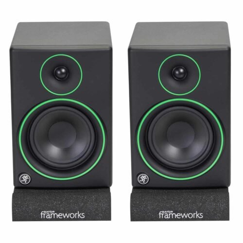 Gator Frameworks Acoustic Foam Isolation Pads for Small Studio Monitors, Fits Most Speaker Stands, Desktops and Bookshelfs 2-Pack (GFW-ISOPAD-SM)