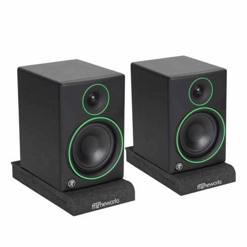 Gator Frameworks Acoustic Foam Isolation Pads for Small Studio Monitors, Fits Most Speaker Stands, Desktops and Bookshelfs 2-Pack (GFW-ISOPAD-SM)