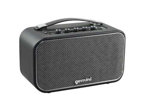 Gemini GTR-300 Retro Bluetooth Wireless Portable 60 Watt Speaker - With Built-In Rechargable Battery Includes Guitar and Microphone Inputs (Black) Gemini GTR-300 Retro Bluetooth Wireless Portable 60 Watt Speaker - With Built-In Rechargable Battery Includes Guitar and Microphone Inputs (Black)
