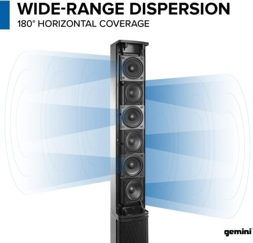 Gemini Sound WRX-843 78" 3000W Bluetooth Column Line Array PA Speaker – Black Gemini Sound WRX-843 78" 3000W Bluetooth Column Line Array PA Speaker – Black