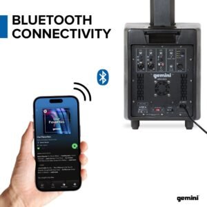 Gemini Sound WRX-843 78" 3000W Bluetooth Column Line Array PA Speaker – Black Gemini Sound WRX-843 78" 3000W Bluetooth Column Line Array PA Speaker – Black