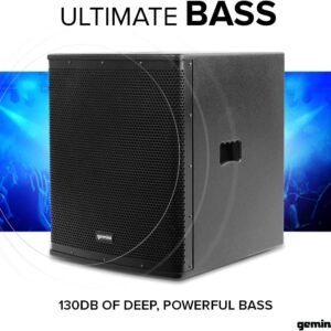 Gemini Sound ZRX-S18P 18" 1600W Powered Subwoofer – Black