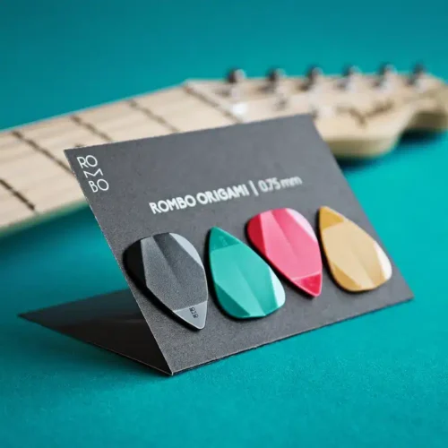 guitar-pick-set-rombopicks-origami-coloured_800x.webp ROMBO Pick Set Origami Mixed Colors (4 Guitar Picks) .75mm