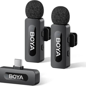 imgi_100_71STeJiixAL._AC_SL1500__2.jpg BOYA BY-V20 2.0 Ultracompact 2-Person Wireless Microphone System with USB-C Connector for Mobile Devices