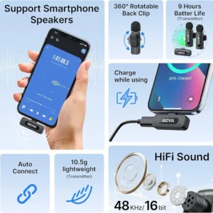 Boya BY-V2 Ultracompact 2.4GHz Wireless Microphone System