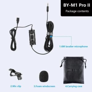BOYA By-M1 Pro II Lavalier Auxiliary Microphone BOYA By-M1 Pro II Lavalier Auxiliary Microphone