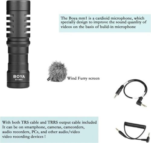 Boya BY-MM1 Mini Cardioid Microphone Boya BY-MM1 Mini Cardioid Microphone