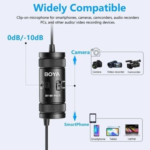 BOYA By-M1 Pro II Lavalier Auxiliary Microphone BOYA By-M1 Pro II Lavalier Auxiliary Microphone