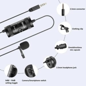 BOYA By-M1 Pro II Lavalier Auxiliary Microphone BOYA By-M1 Pro II Lavalier Auxiliary Microphone