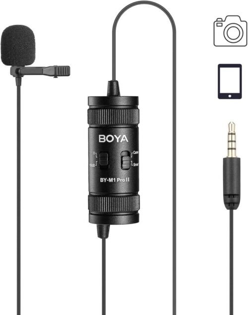 BOYA By-M1 Pro II Lavalier Auxiliary Microphone BOYA By-M1 Pro II Lavalier Auxiliary Microphone