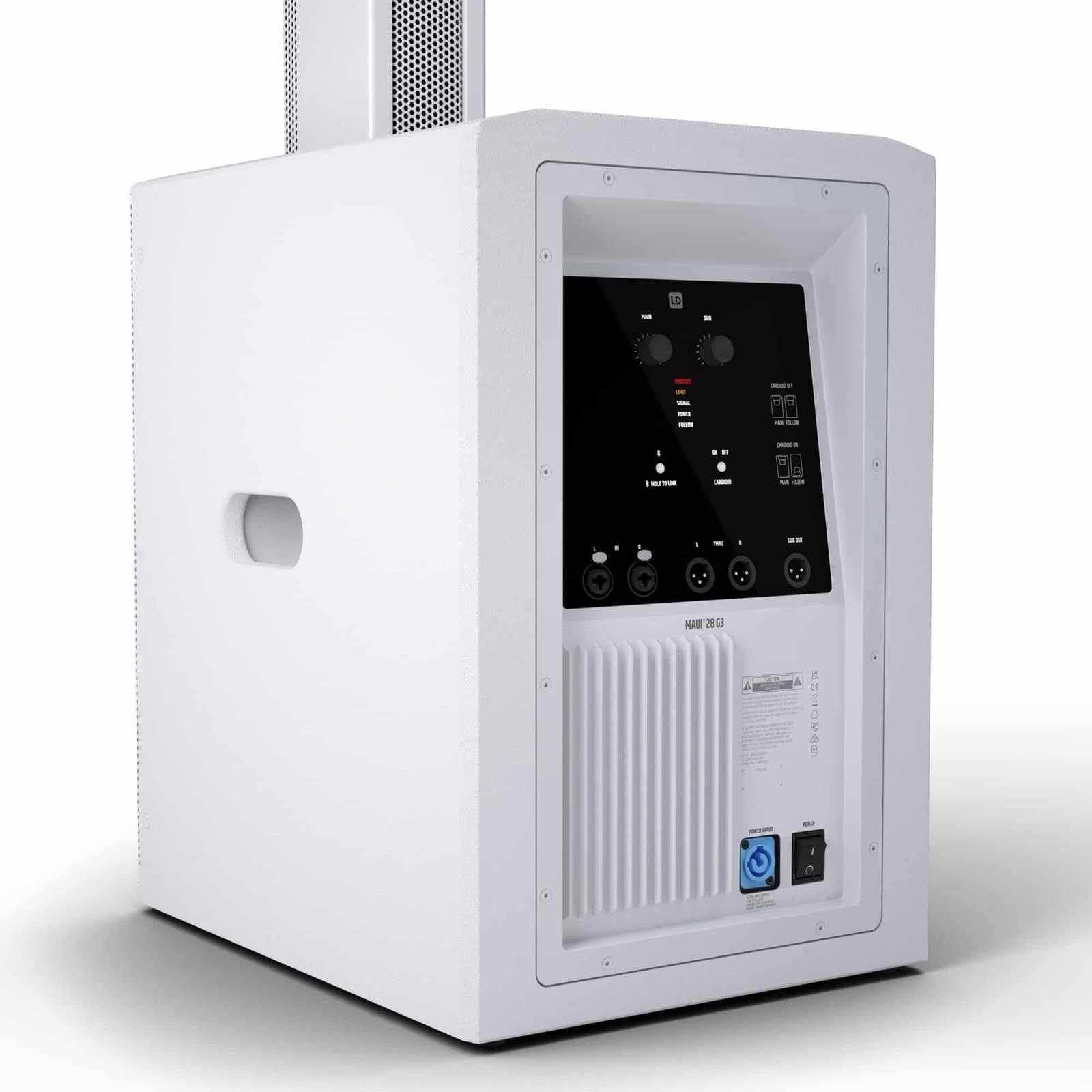 imgi_128_LDMAUI28G3W_19-1.jpg LD System MAUI? 28 G3 MIX W Compact cardioid column PA system with digital mixer, white