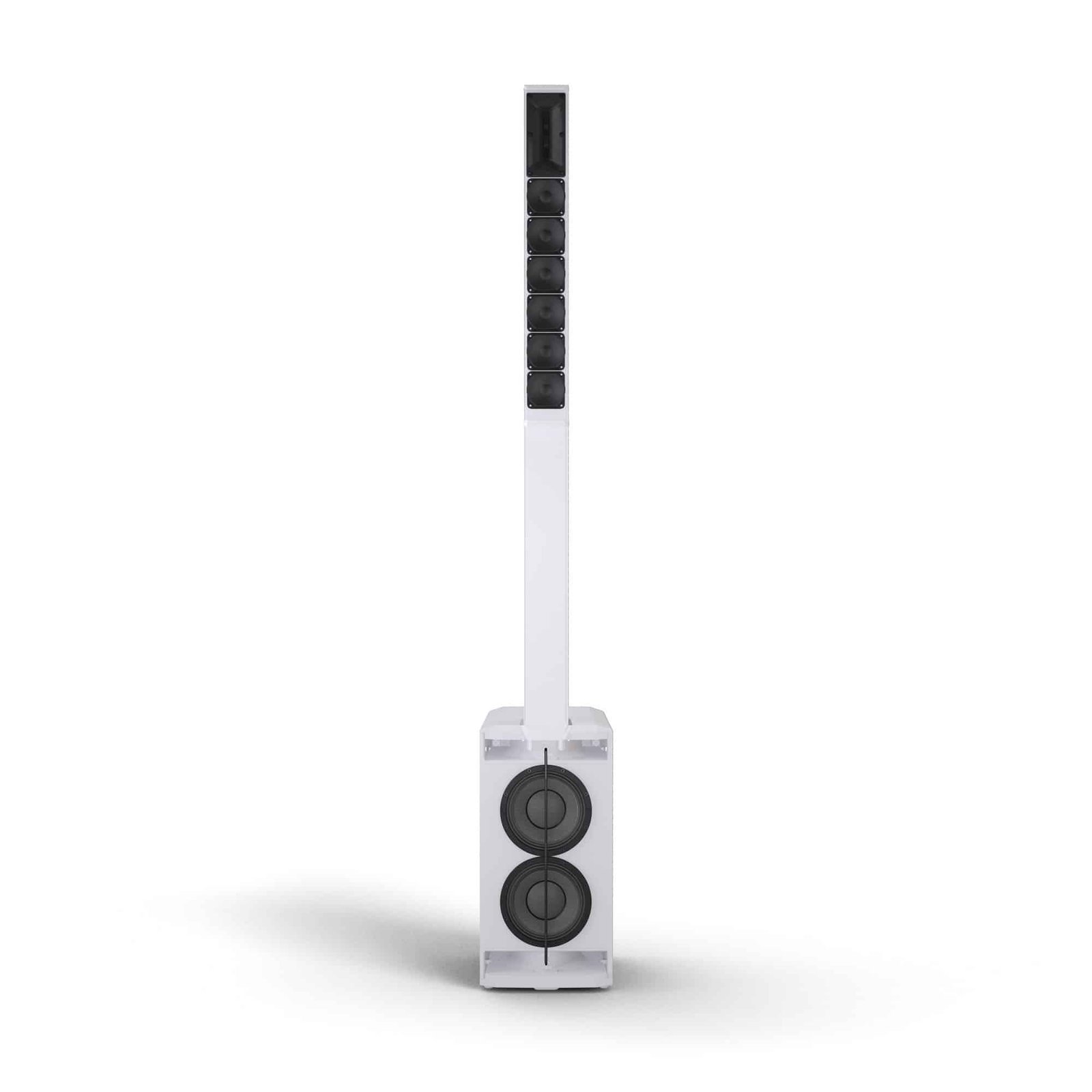 LD System Portable cardioid column PA system, white, with 6ch digital mixer & app control