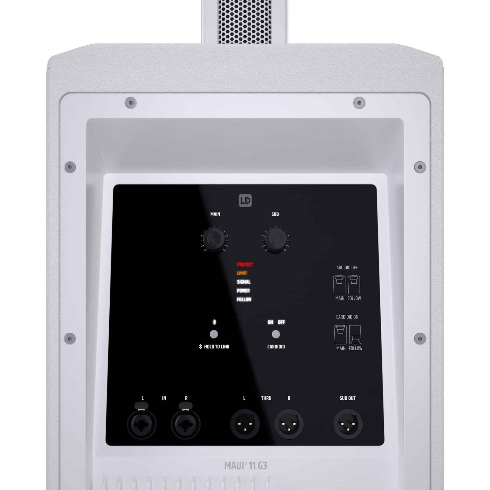 LD System MAUI Portable cardioid column PA system, White