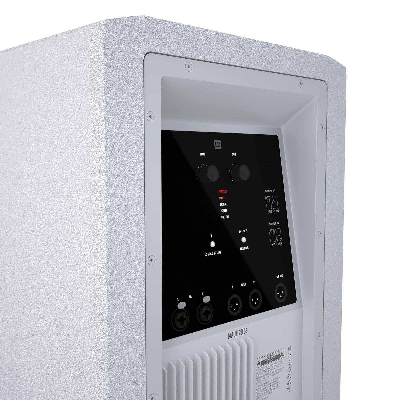 imgi_130_LDMAUI28G3W_21.jpg LD System MAUI? 28 G3 MIX W Compact cardioid column PA system with digital mixer, white