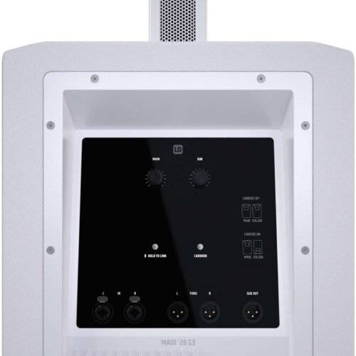 LD System MAUI 28 G3 MIX W Compact cardioid column PA system with digital mixer, white
