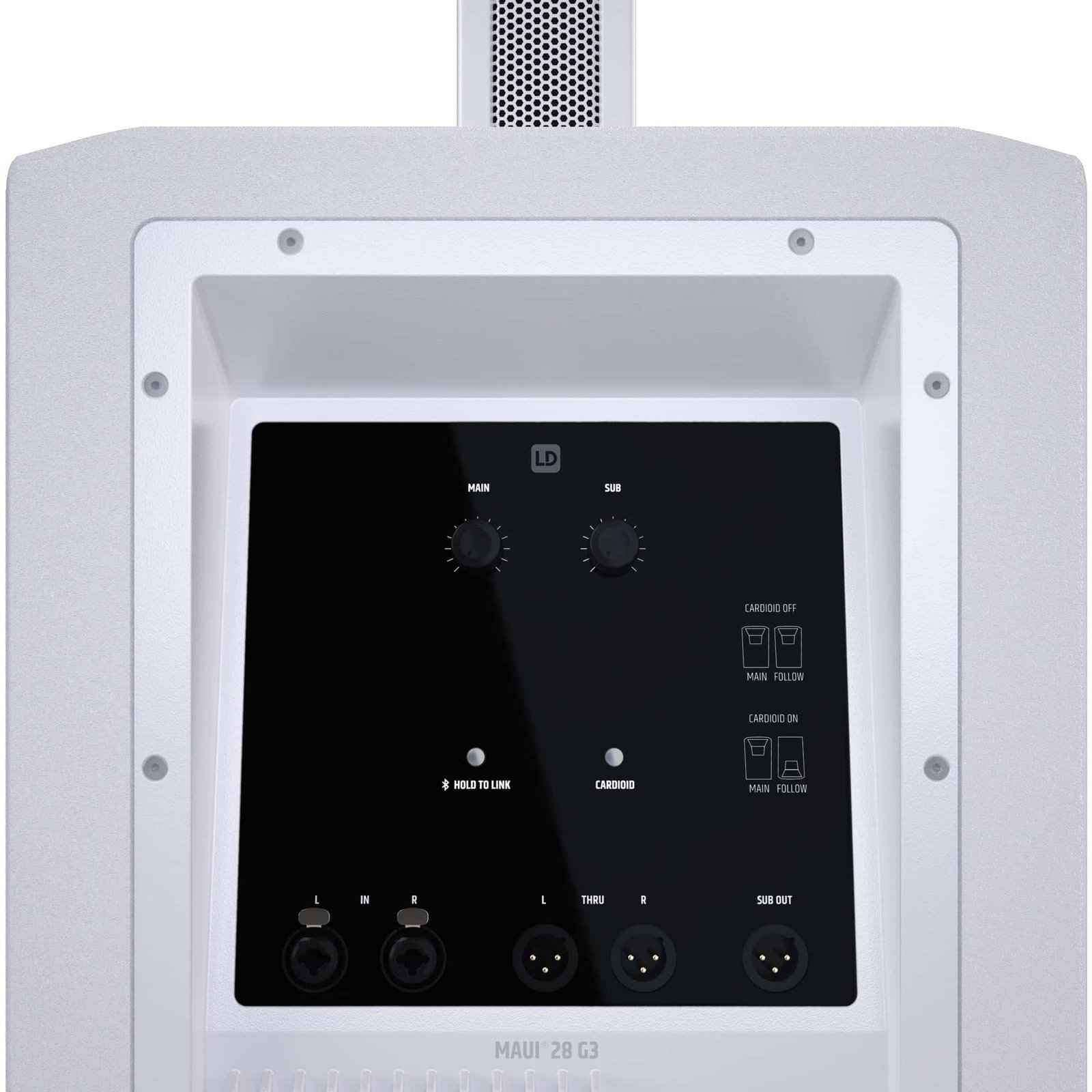 imgi_131_LDMAUI28G3W_22.jpg LD System MAUI? 28 G3 MIX W Compact cardioid column PA system with digital mixer, white