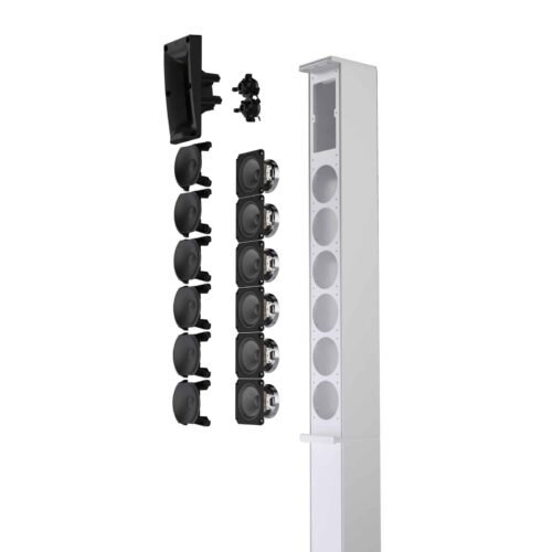 LD System Portable cardioid column PA system, white, with 6ch digital mixer & app control