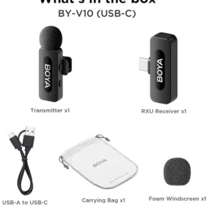 imgi_132_rn-image_picker_lib_temp_4661b108-0f8b-4244-a270-a920959d8a5b.webp Boya By-v10 Wireless Microphone System Clip-on Phone Mic for Type-C Android
