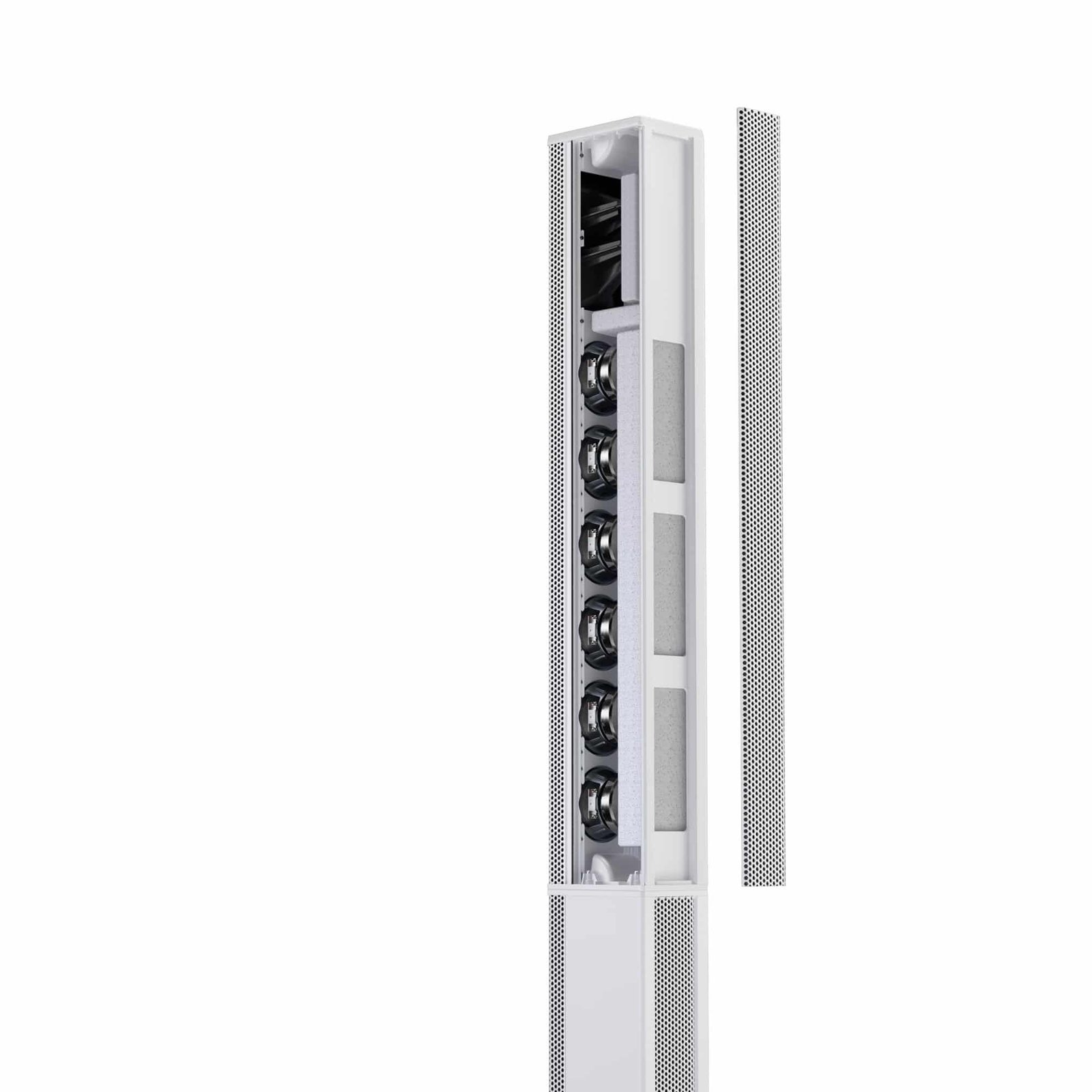 LD System Portable cardioid column PA system, white, with 6ch digital mixer & app control