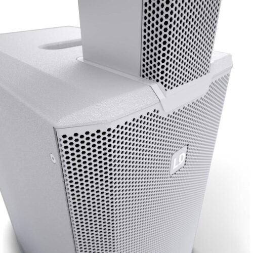 LD System Portable cardioid column PA system, white, with 6ch digital mixer & app control