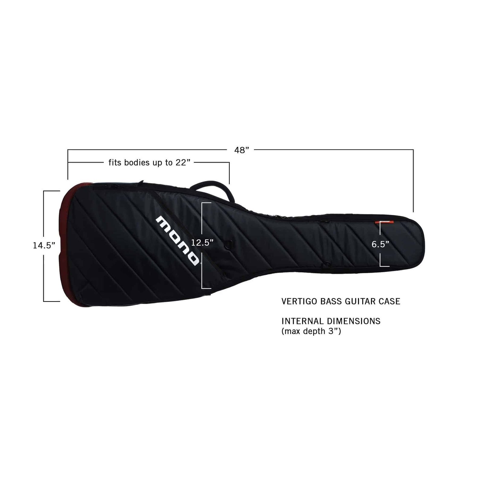 MONO M80-VEB-GRY Vertigo Electric Bass Hybrid Gig Bag - Steel Grey