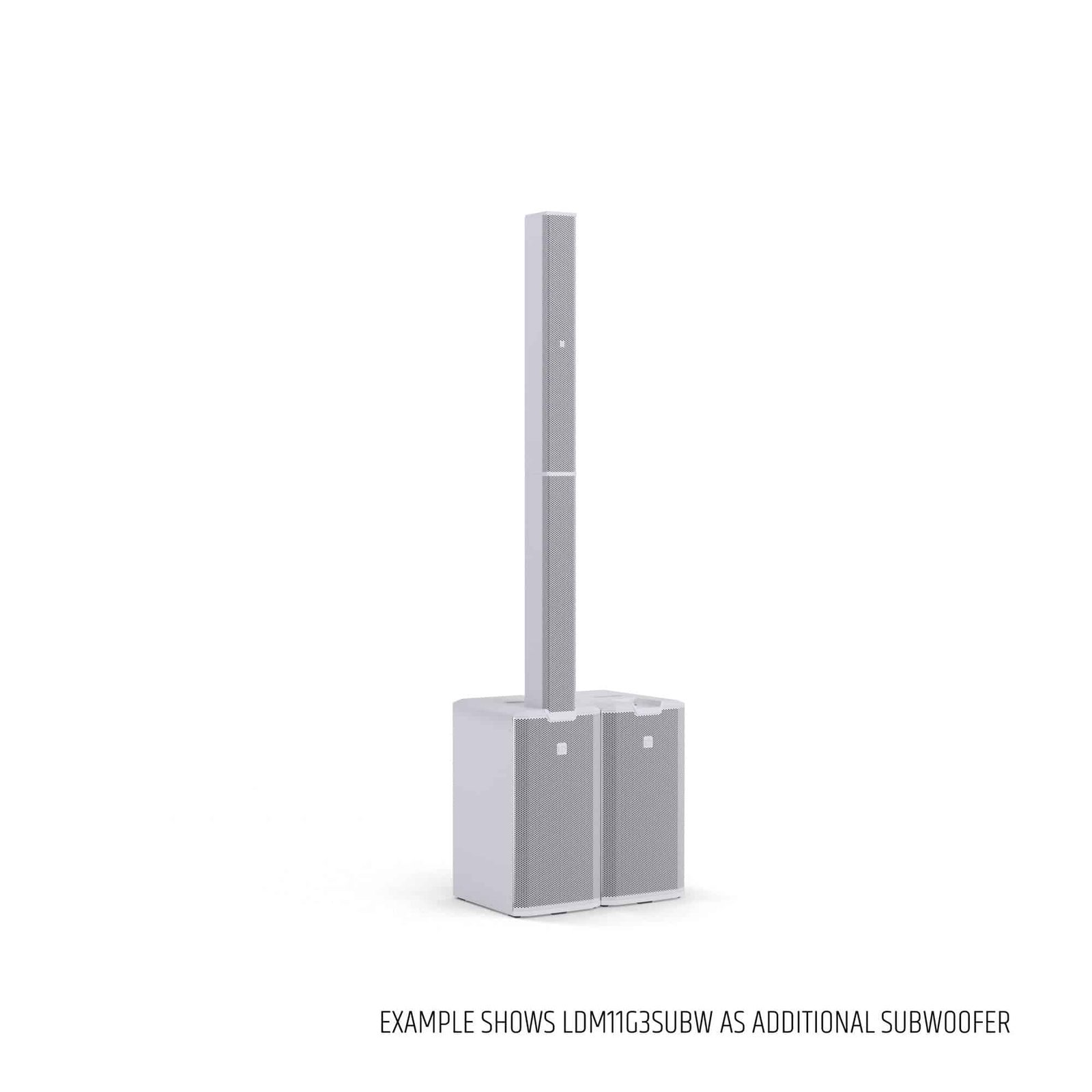 LD System Portable cardioid column PA system, white, with 6ch digital mixer & app control