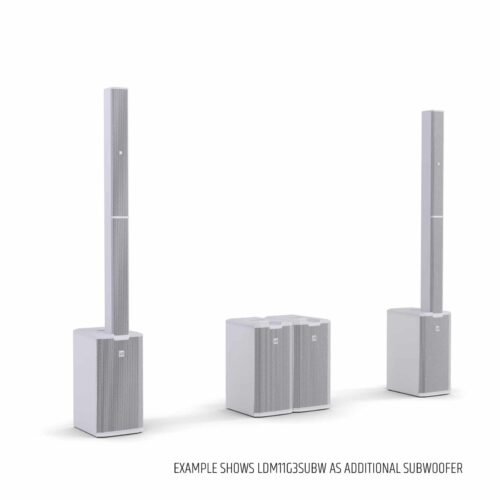 LD System Portable cardioid column PA system, white, with 6ch digital mixer & app control