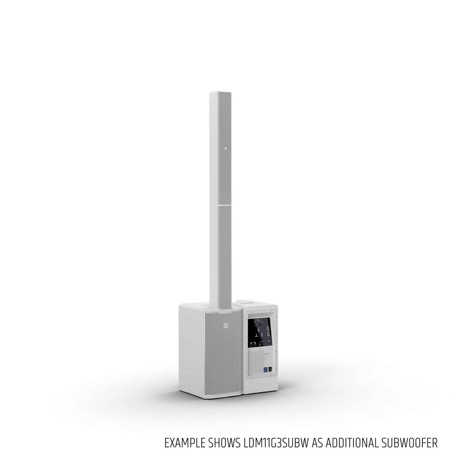LD System Portable cardioid column PA system, white, with 6ch digital mixer & app control