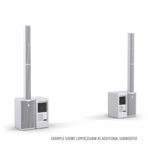 LD System Portable cardioid column PA system, white, with 6ch digital mixer & app control