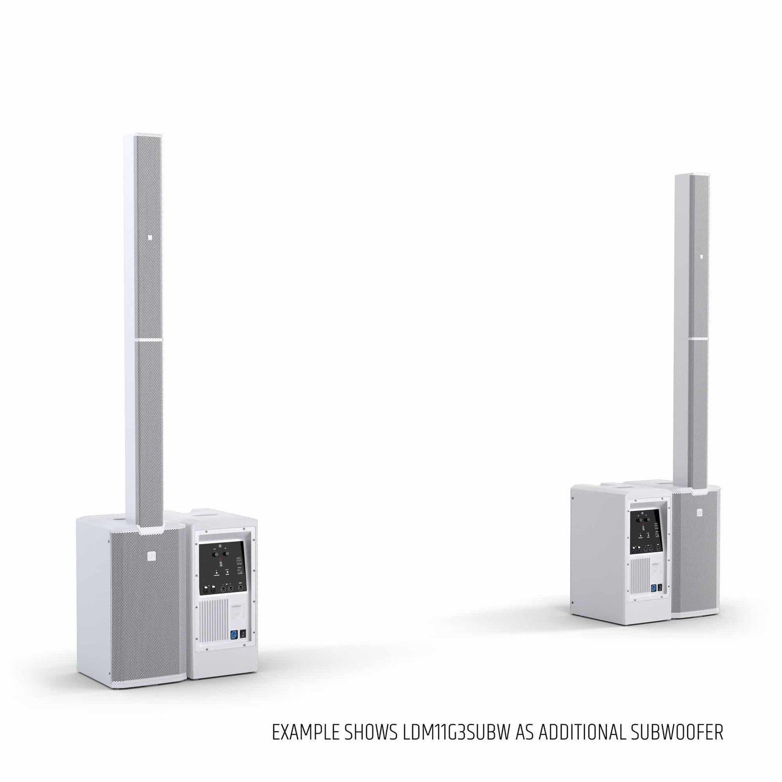 LD System Portable cardioid column PA system, white, with 6ch digital mixer & app control