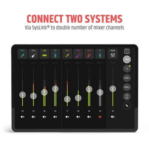 LD System Portable cardioid column PA system, white, with 6ch digital mixer & app control