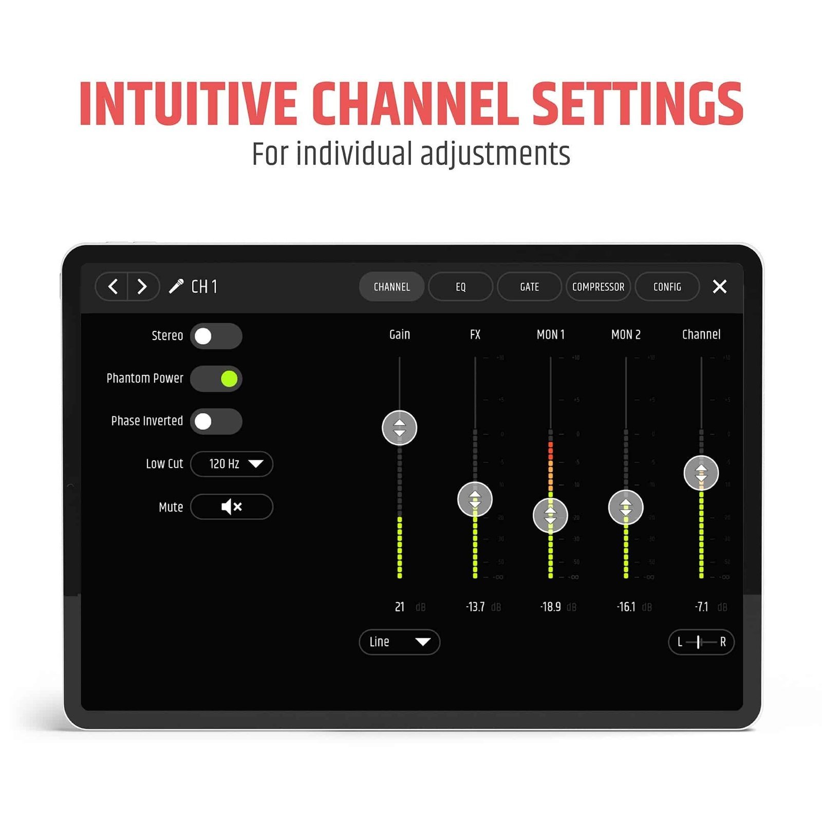 LD System Portable cardioid column PA system, white, with 6ch digital mixer & app control