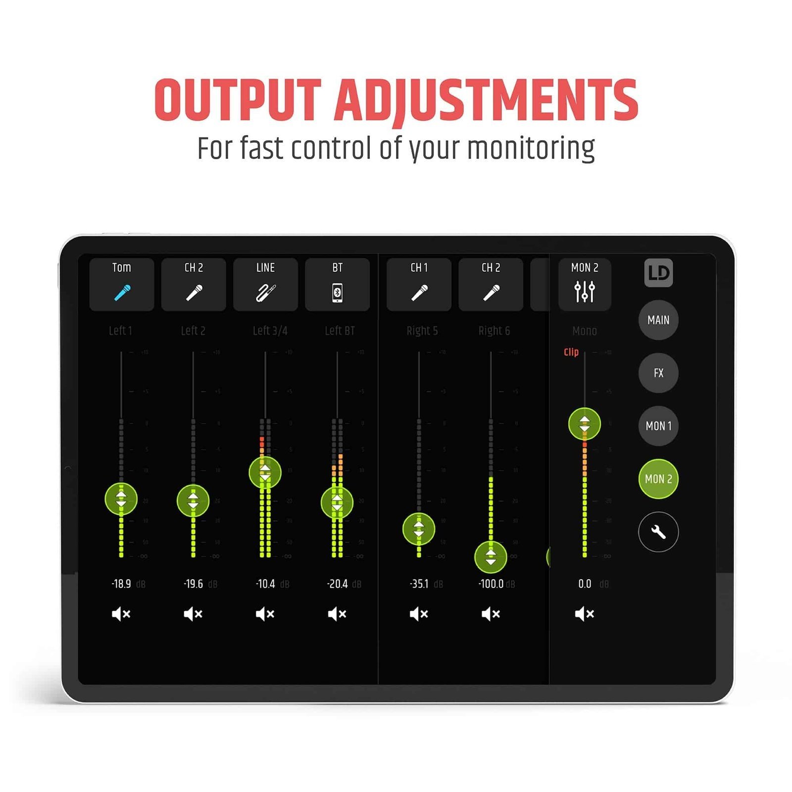 LD System Portable cardioid column PA system, white, with 6ch digital mixer & app control