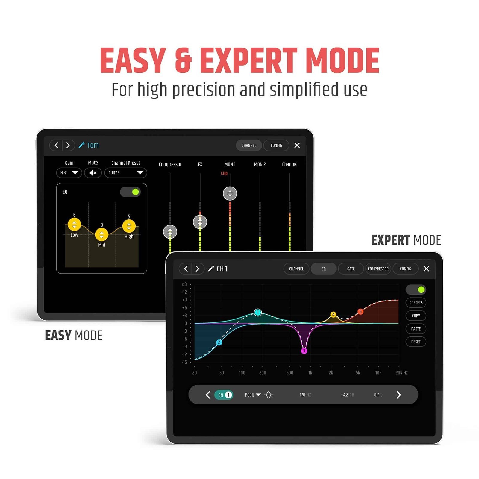 LD System Portable cardioid column PA system, white, with 6ch digital mixer & app control