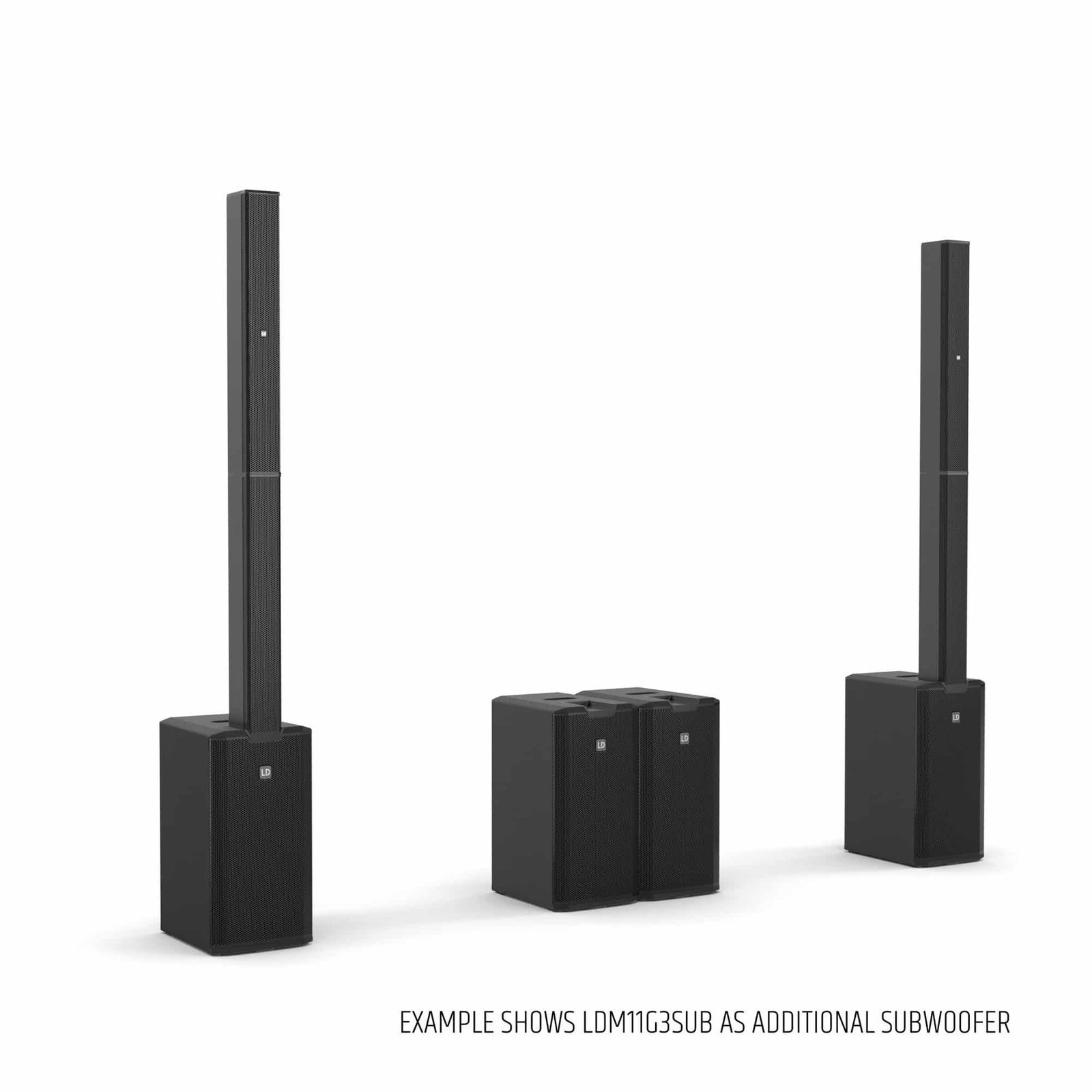 imgi_163_LDMAUI11G3MIX_28.jpg LD System Portable cardioid column PA system, black, with 6ch digital mixer & app control