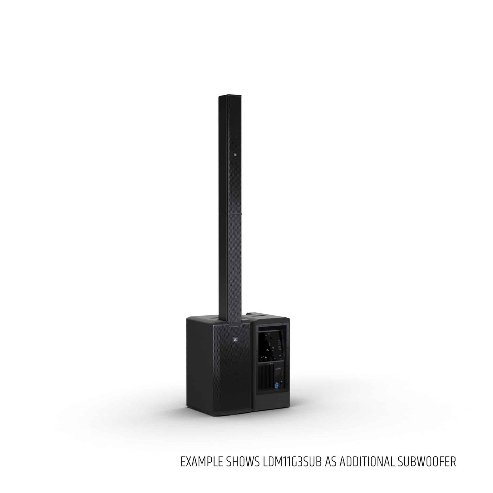 imgi_164_LDMAUI11G3MIX_29.jpg LD System Portable cardioid column PA system, black, with 6ch digital mixer & app control