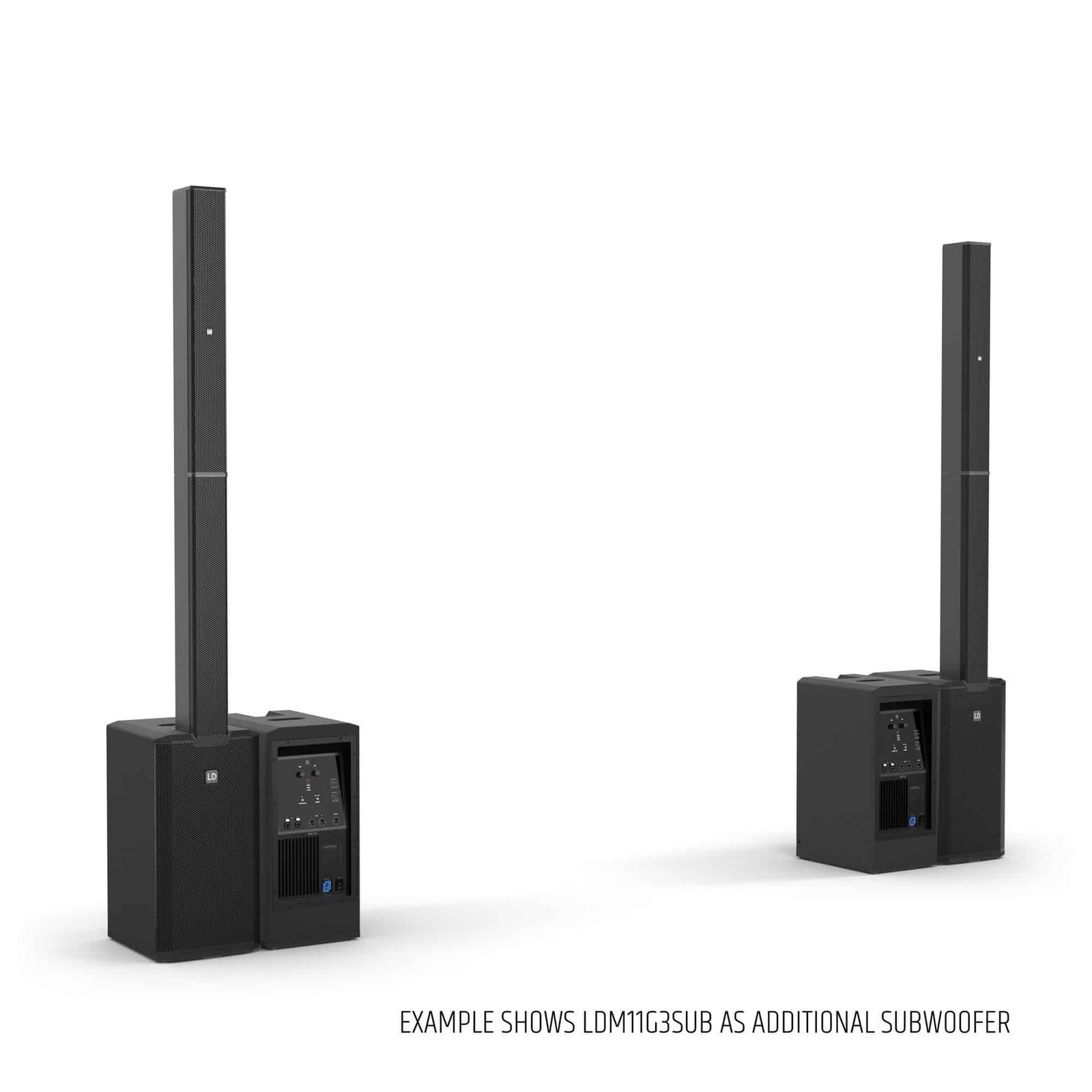 imgi_165_LDMAUI11G3MIX_30.jpg LD System Portable cardioid column PA system, black, with 6ch digital mixer & app control