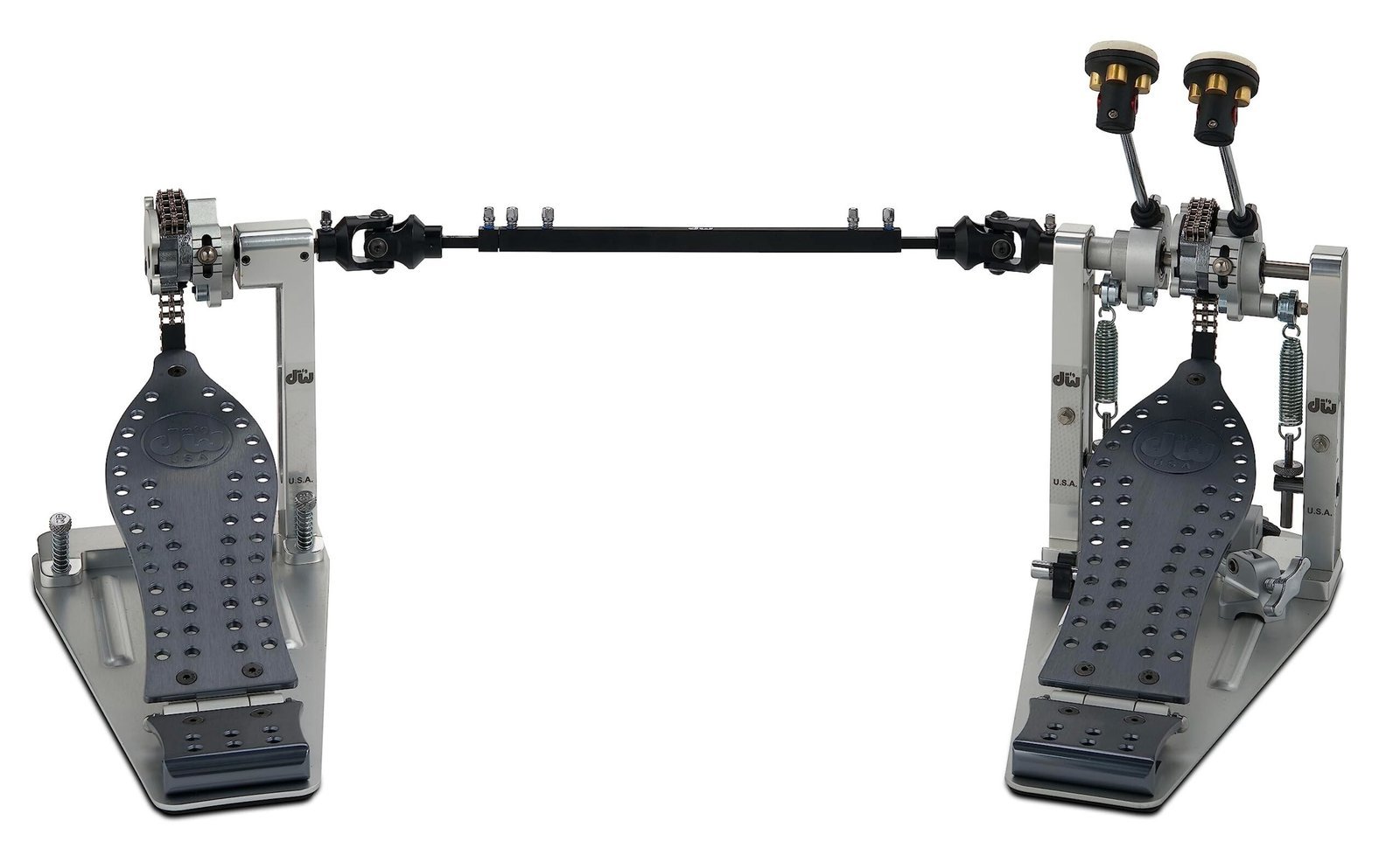 DW MFG Series Machined Chain Drive Double Pedal w/ Bag, Gray Edition