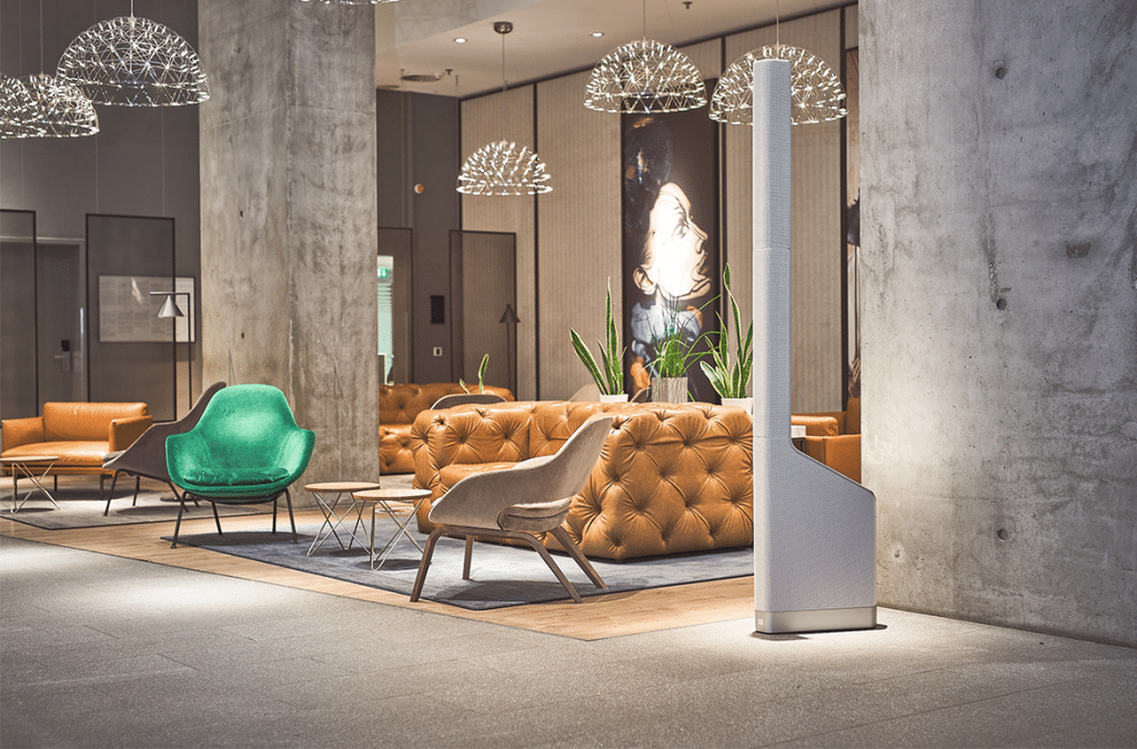 LD System MAUI P900 G Powered Column PA System by Porsche Design Studio in Platinum Grey