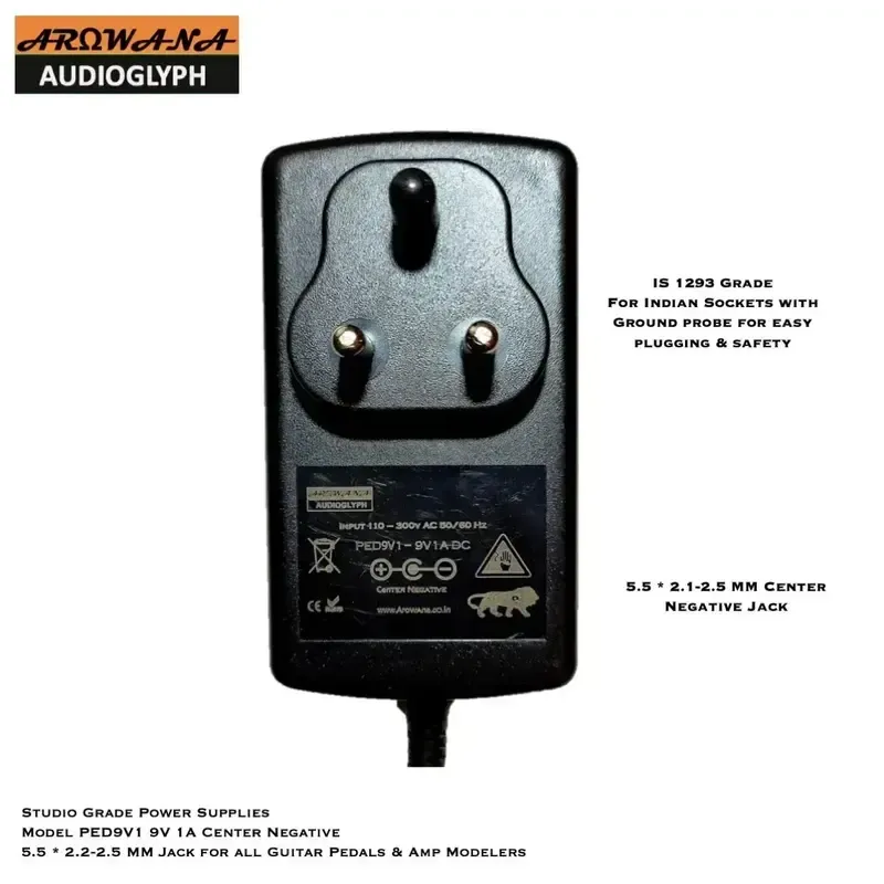 Arowana PED9V1 Power Supply for Guitar Pedals Line6 HX Stomp and other modellers